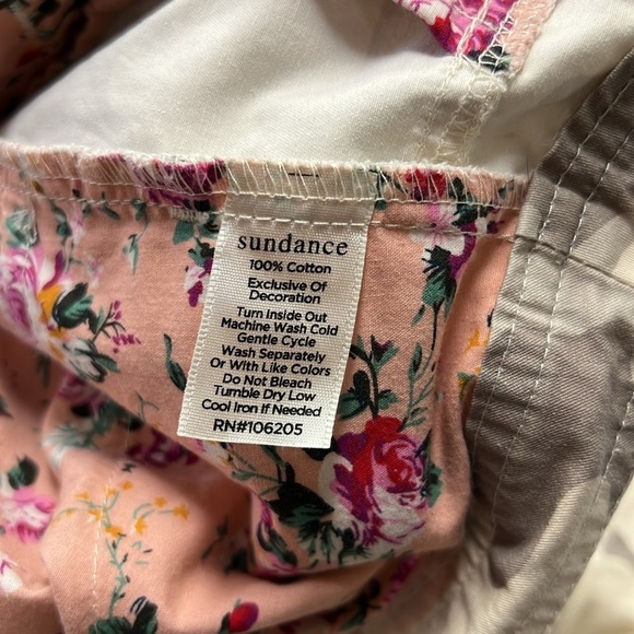 Sundance Vivant Cream Taupe Camo Print Floral Embroidered Jogger Pant Size P/4 - Picture 16 of 16